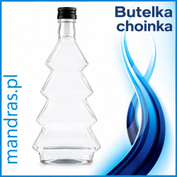 Butelka szklana z nakrętką 0,215l Choinka